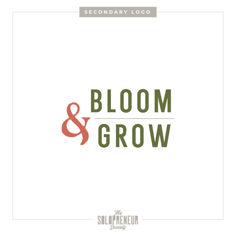 Bloom & Grow Brand Identity Secondary Logo